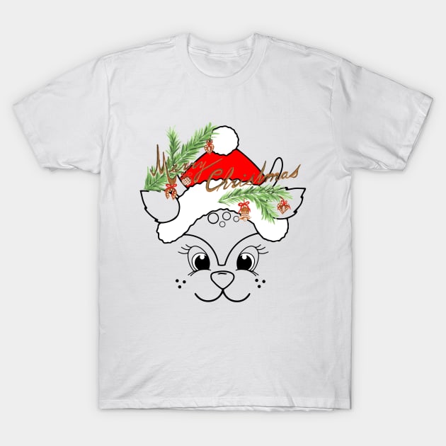 Funny Christmas Holiday Reindeer Cartoon T-Shirt by HJDesign